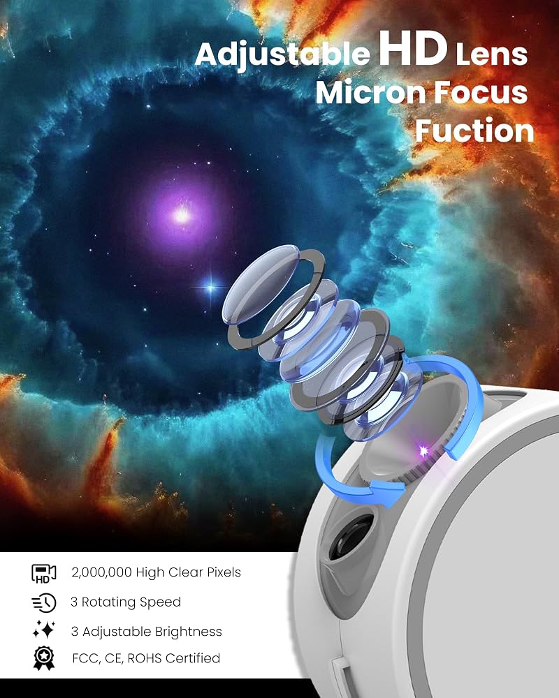 8-in-1 Realistic Galaxy Projector & Star Night Light