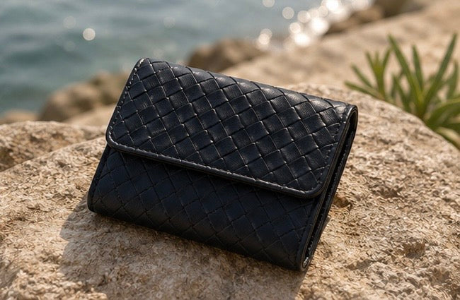 Woven Vegan Leather Wallet
