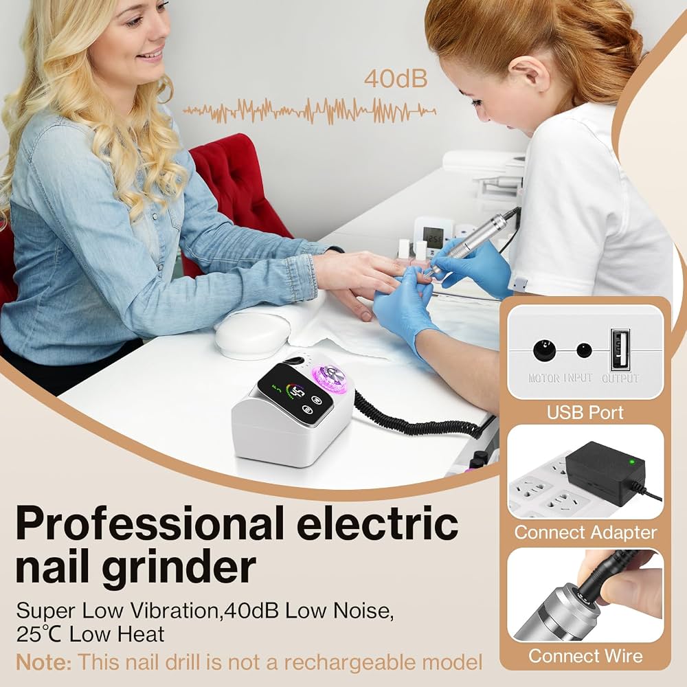Professional Electric Nail Drill 45.000RPM | Smart LCD Touch Screen E-File for Acrylic & Gel Nails
