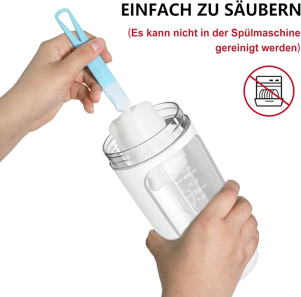 SOARFLY Electric Protein Shaker With Powder Compartment, 650 ml, USB Rechargeable, Mixer for Milk Shake, BPA-Free