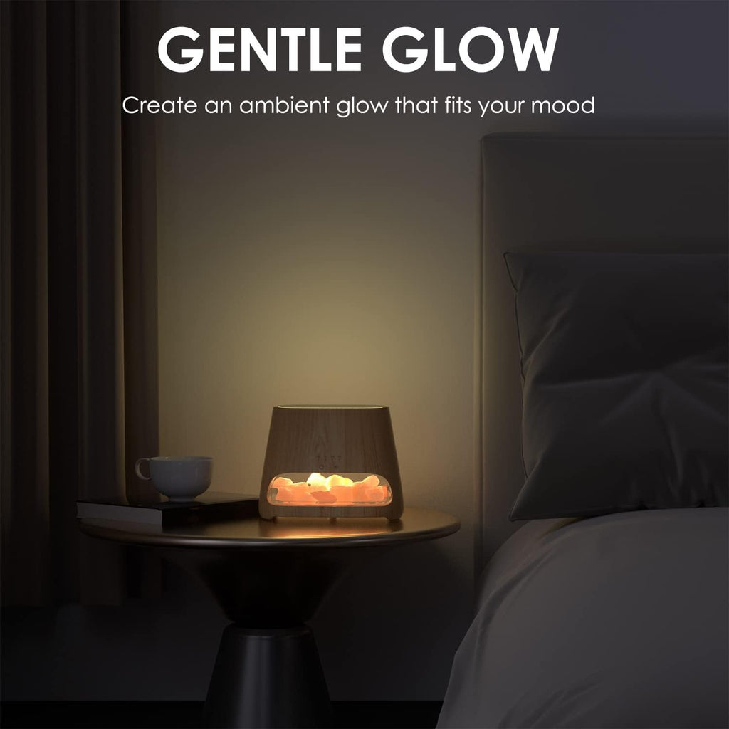 SALKING 2-in-1 Himalayan Salt Lamp & Essential Oil Diffuser – Flame Effect
