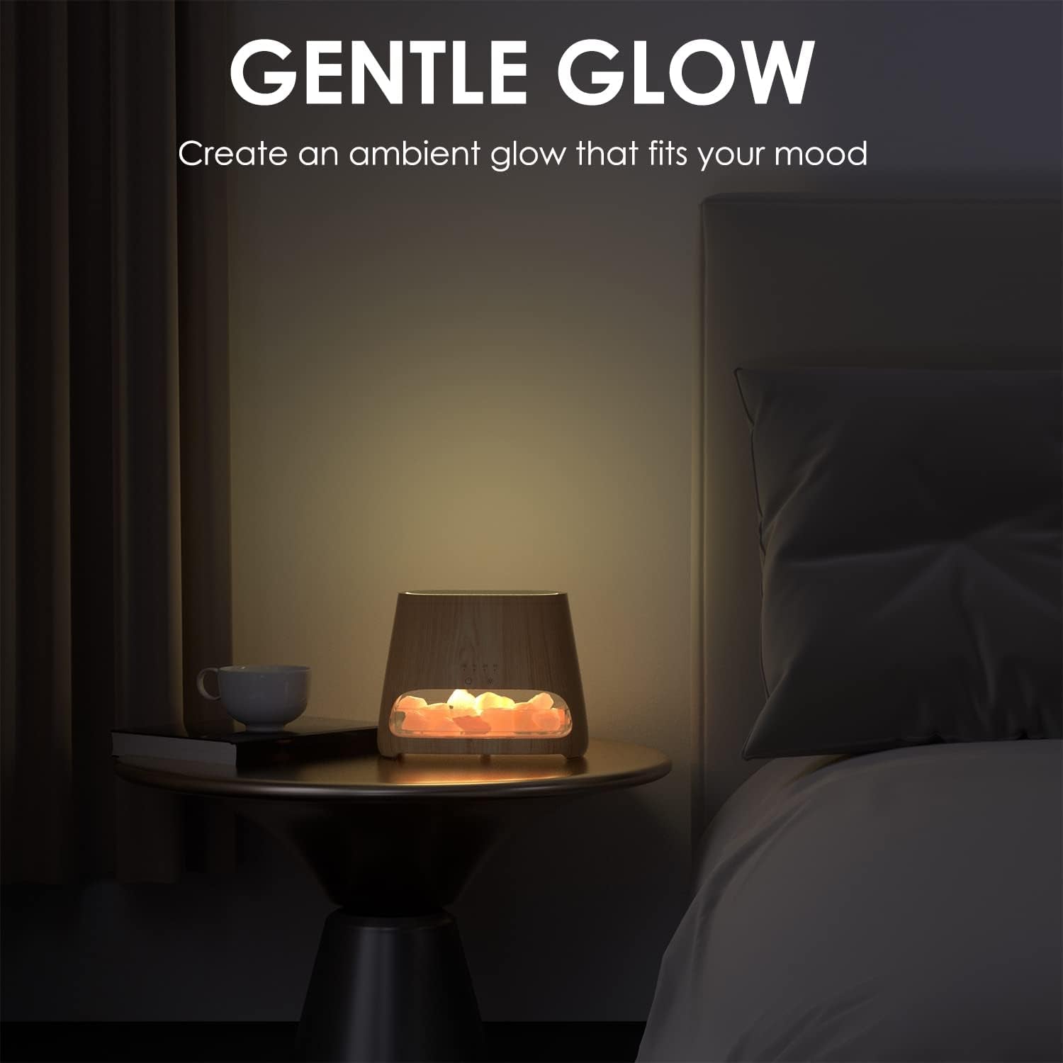 SALKING 2-in-1 Himalayan Salt Lamp & Essential Oil Diffuser – Flame Effect