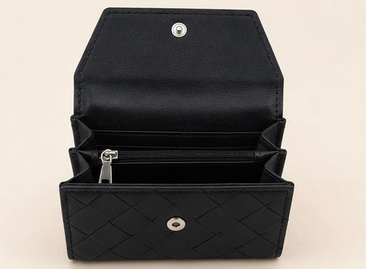 Noir Woven Compact Wallet