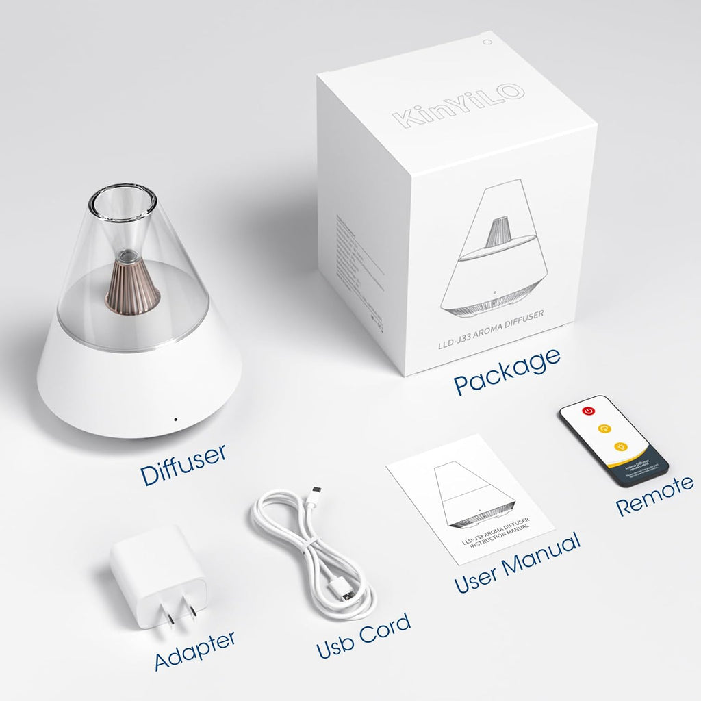 Ultrasonic Essential Oil Diffuser | 150ml Modern Aromatherapy Humidifier with Candle Light & Remote