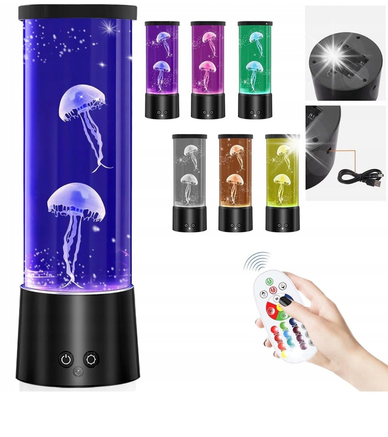 RGB Jellyfish Mood Lamp with Remote Control – Color Changing LED Ambient Night Light