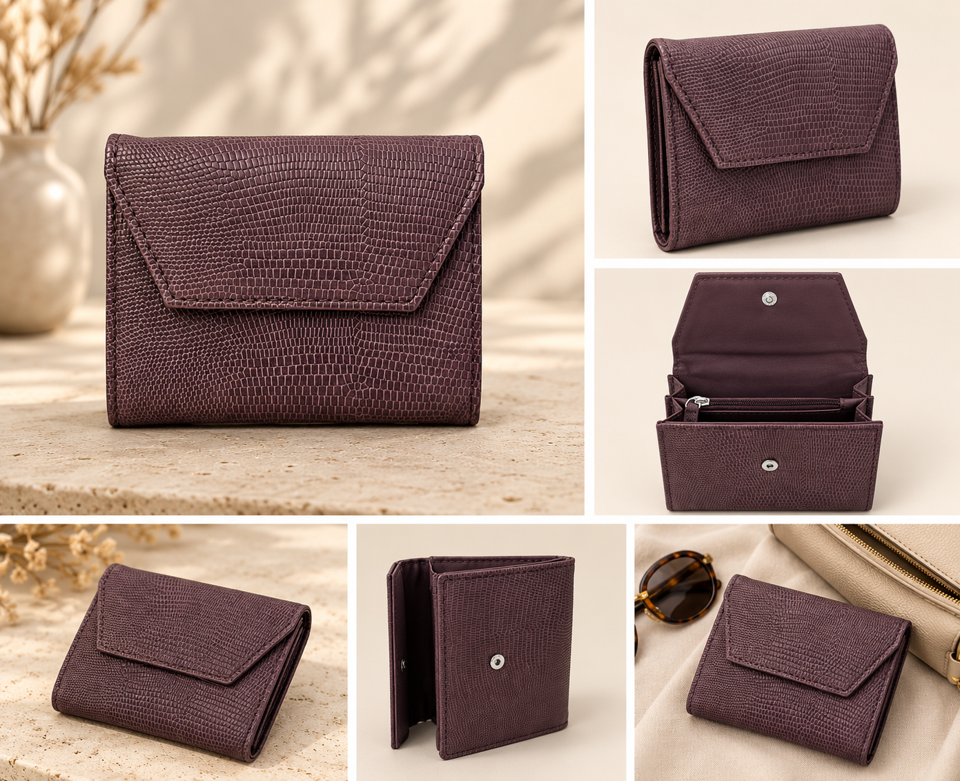 Luna Textured Vegan Leather Wallet
