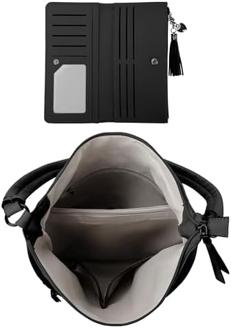 TANTOMI 2-Piece Genuine Leather Crossbody Handbag & Wallet Set