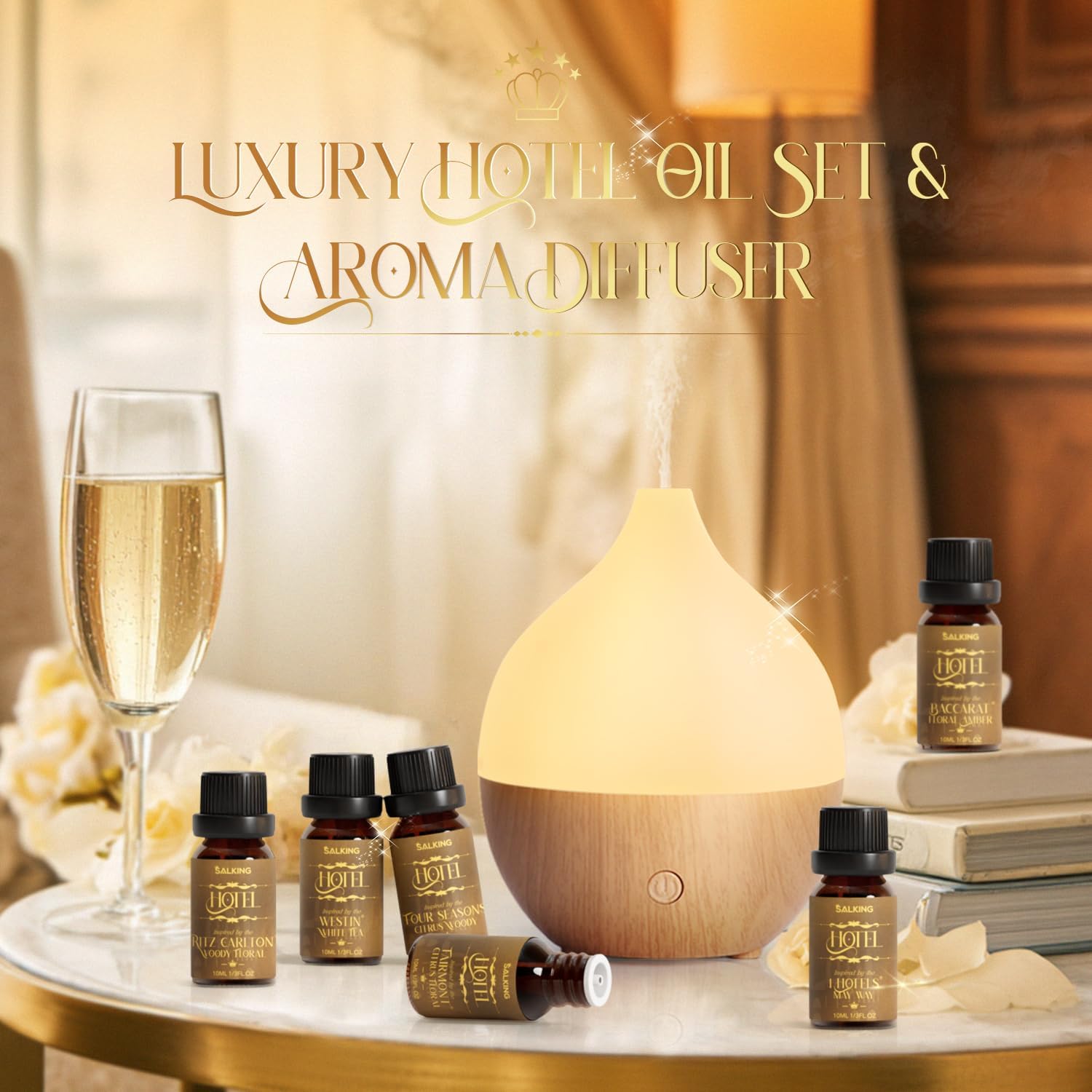 Essential Oil Diffuser with Luxury Hotel Fragrance Oil Set