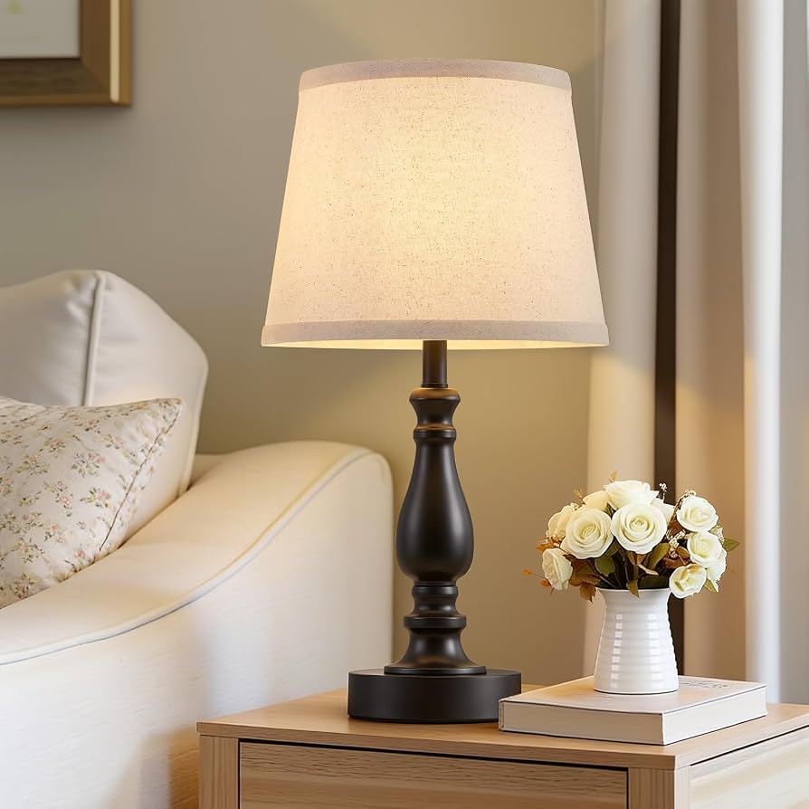 Modern Bedside Table Lamps – Set of 2 with USB-A & USB-C Charging Ports
