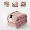 Electric Heated Throw Blanket | 130x180cm Reversible Flannel Sherpa with 9 Heat Levels & Auto-Off