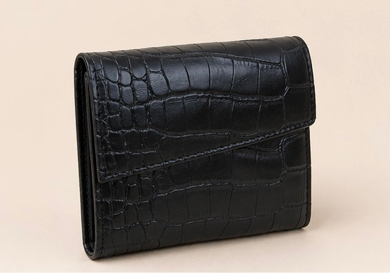 Noir Croc Mini Wallet
