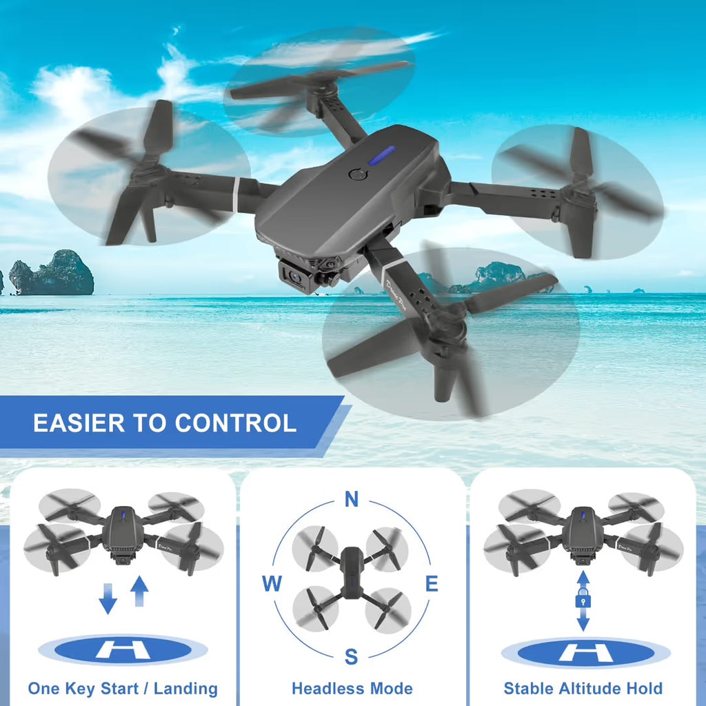 Drone Pro 4K Dual Camera – Foldable GPS-Free Drone with WiFi & Smart Flight Modes