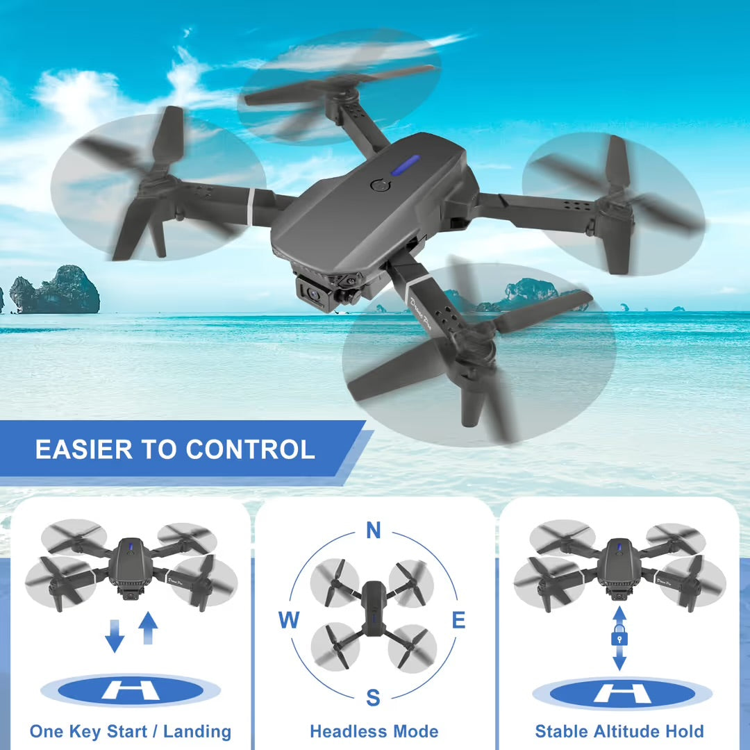 Drone Pro 4K Dual Camera – Foldable GPS-Free Drone with WiFi & Smart Flight Modes