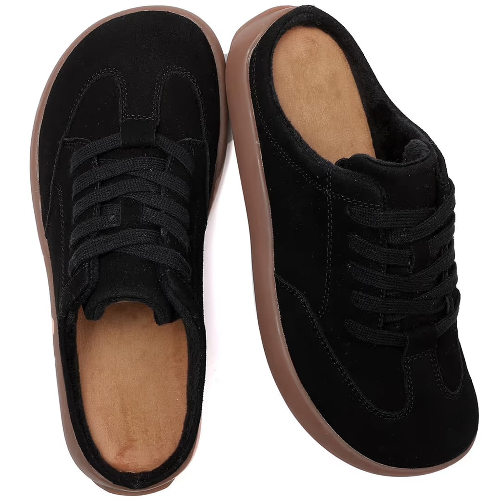 Women's Suede Slip-On Mule Sneakers – Cozy Indoor & Outdoor Comfort Shoes (EU 37)