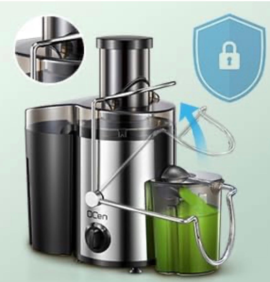 QCen 500W Centrifugal Juicer Extractor with Wide Feed Chute & Dual-Speed Control