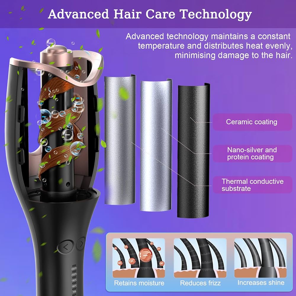 Automatic Hair Curler & Professional Rotating Curling Wand