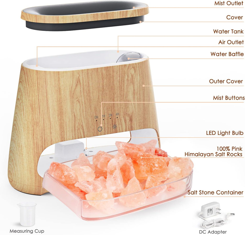 SALKING 2-in-1 Himalayan Salt Lamp & Essential Oil Diffuser – Flame Effect