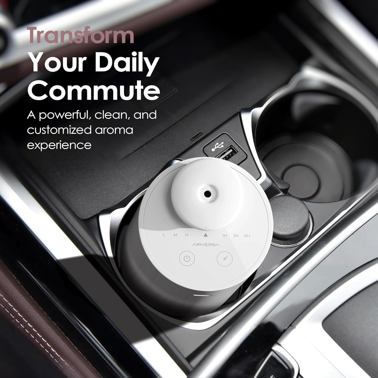 Waterless Essential Oil Diffuser | Cordless Nano-Mist Aromatherapy & Car Cup Holder Air Freshener