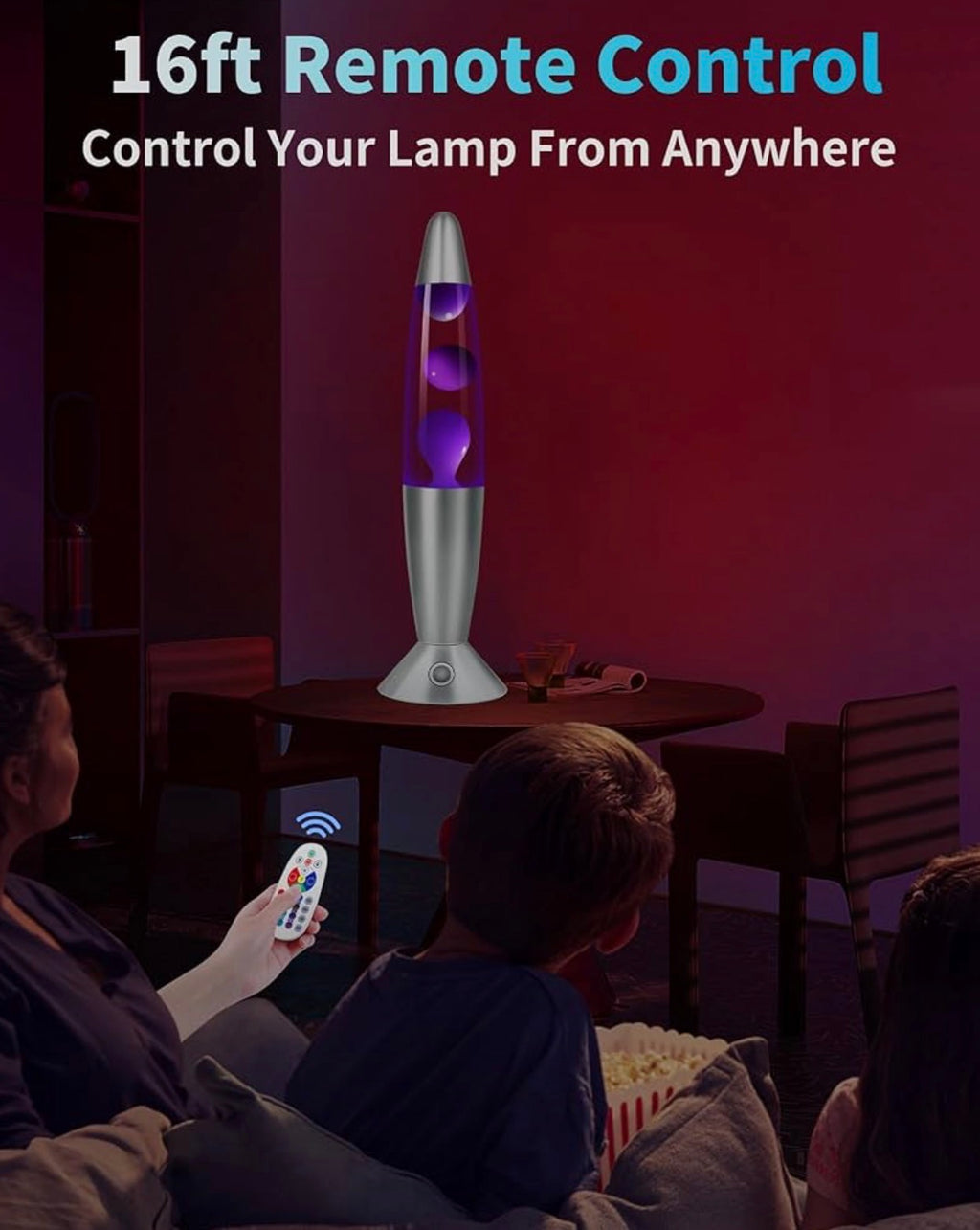 Davalampa 16" LED Liquid Motion Lava Lamp – 17-Color RGB Remote Control, 4 Dynamic Modes & 8-Hour Timer