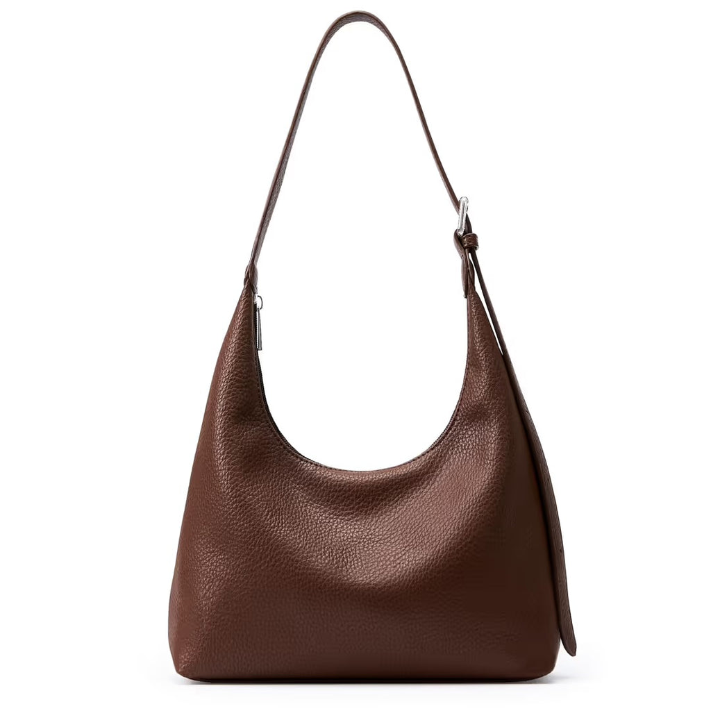 Women's Vegan Leather Crescent Hobo Bag | Convertible Shoulder & Crossbody Handbag with Zipper