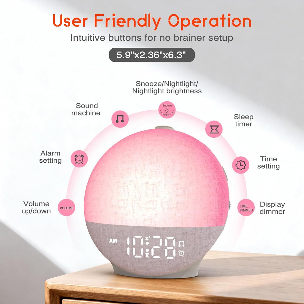 Light Up Dawn Simulator Alarm Clock & Sleep Sound Machine