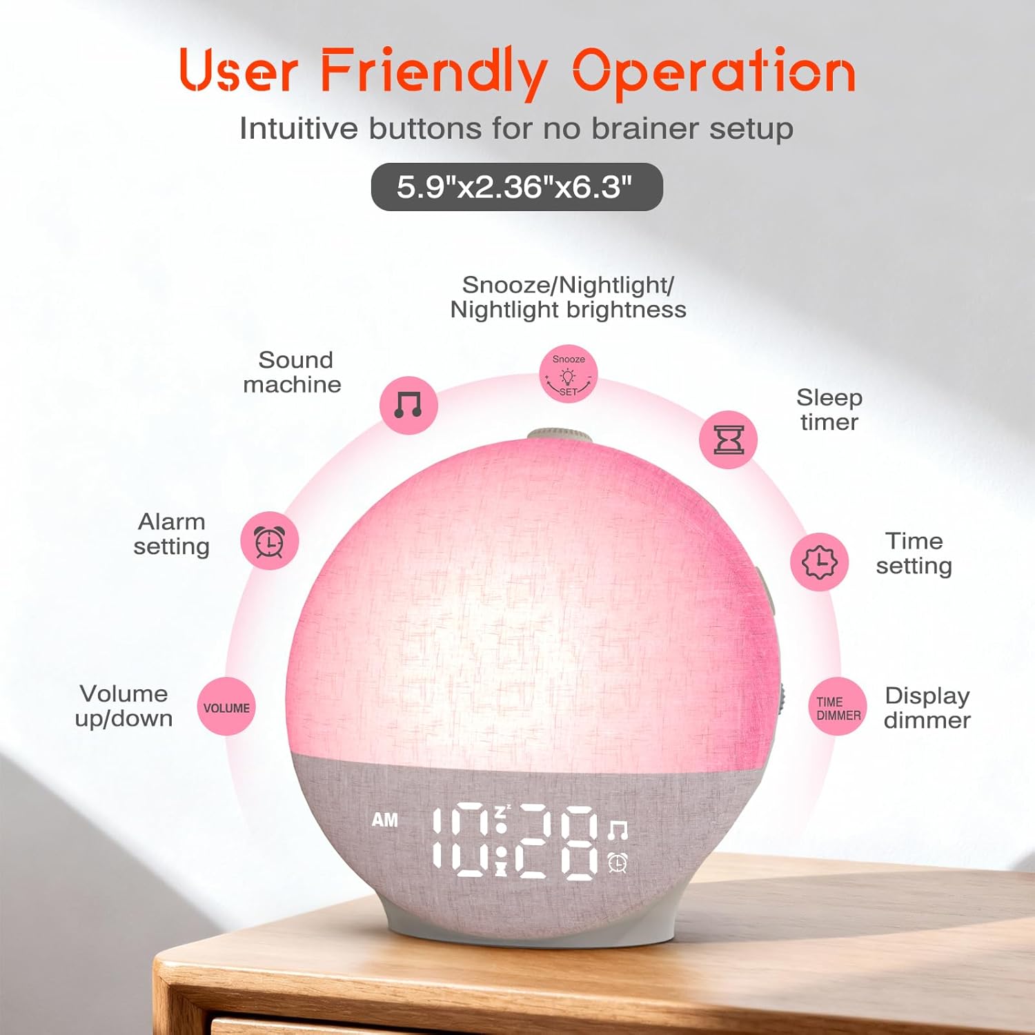 Light Up Dawn Simulator Alarm Clock & Sleep Sound Machine