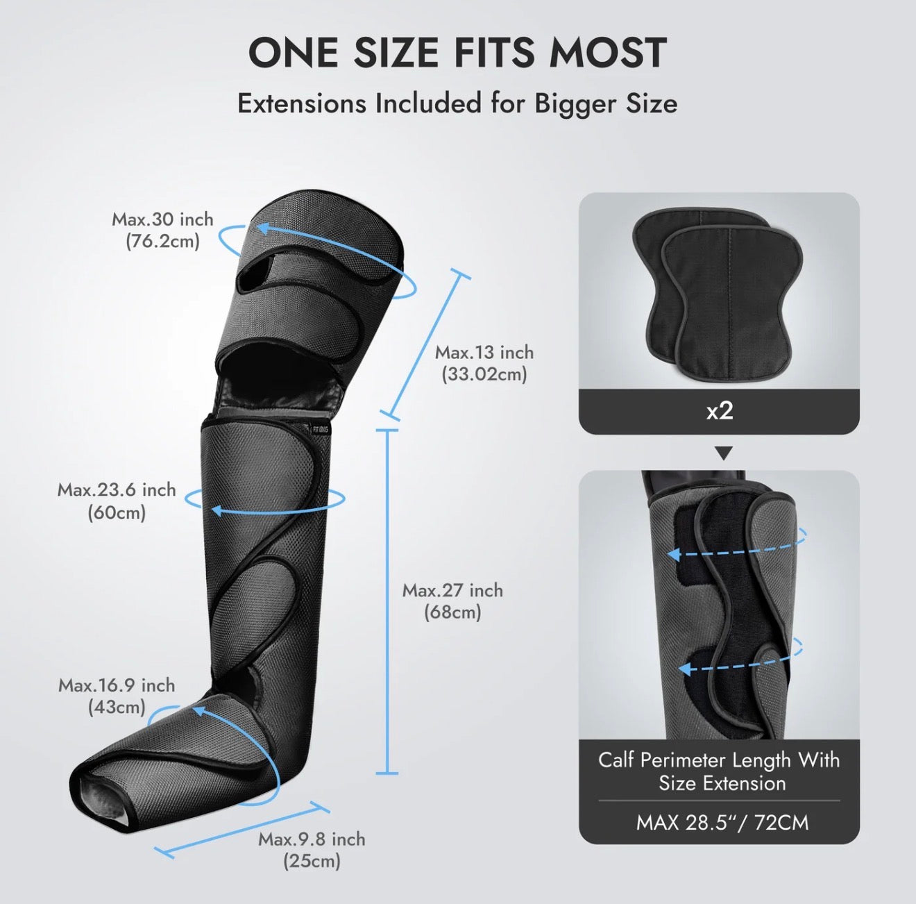 Premium Air Compression Leg Massager with Heat – Foot, Calf & Thigh Recovery System Fit King