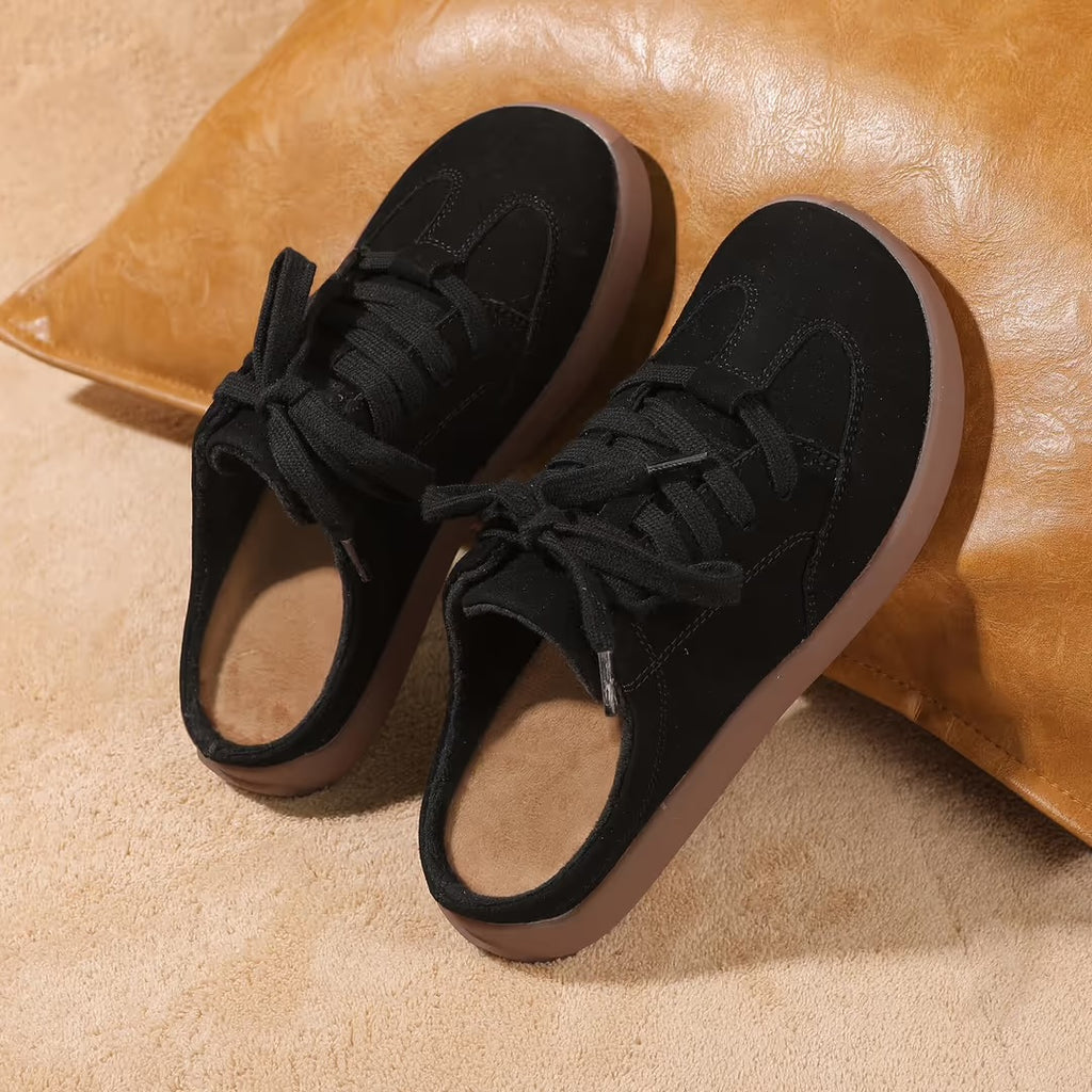 Women's Suede Slip-On Mule Sneakers – Cozy Indoor & Outdoor Comfort Shoes (EU 37)