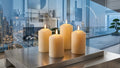 Star-Max 4-Piece LED Candle Set with Moving 3D Flame & Remote Control