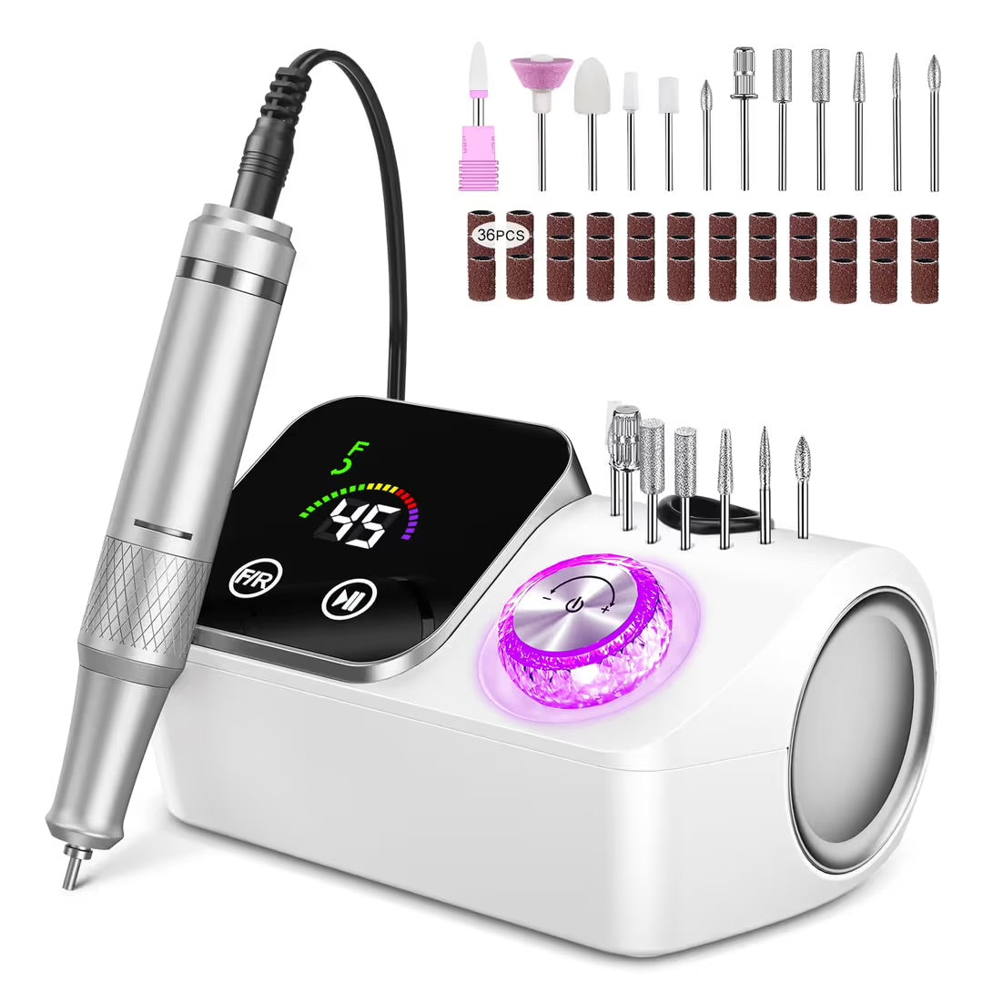 Professional Electric Nail Drill 45.000RPM | Smart LCD Touch Screen E-File for Acrylic & Gel Nails
