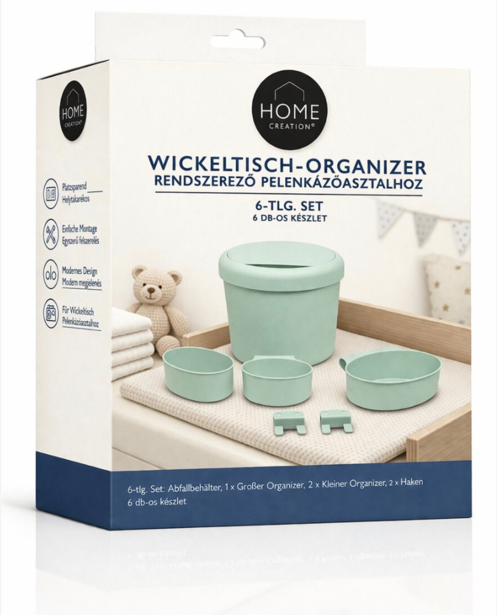 6-Piece Diaper Changing Table Organizer Set