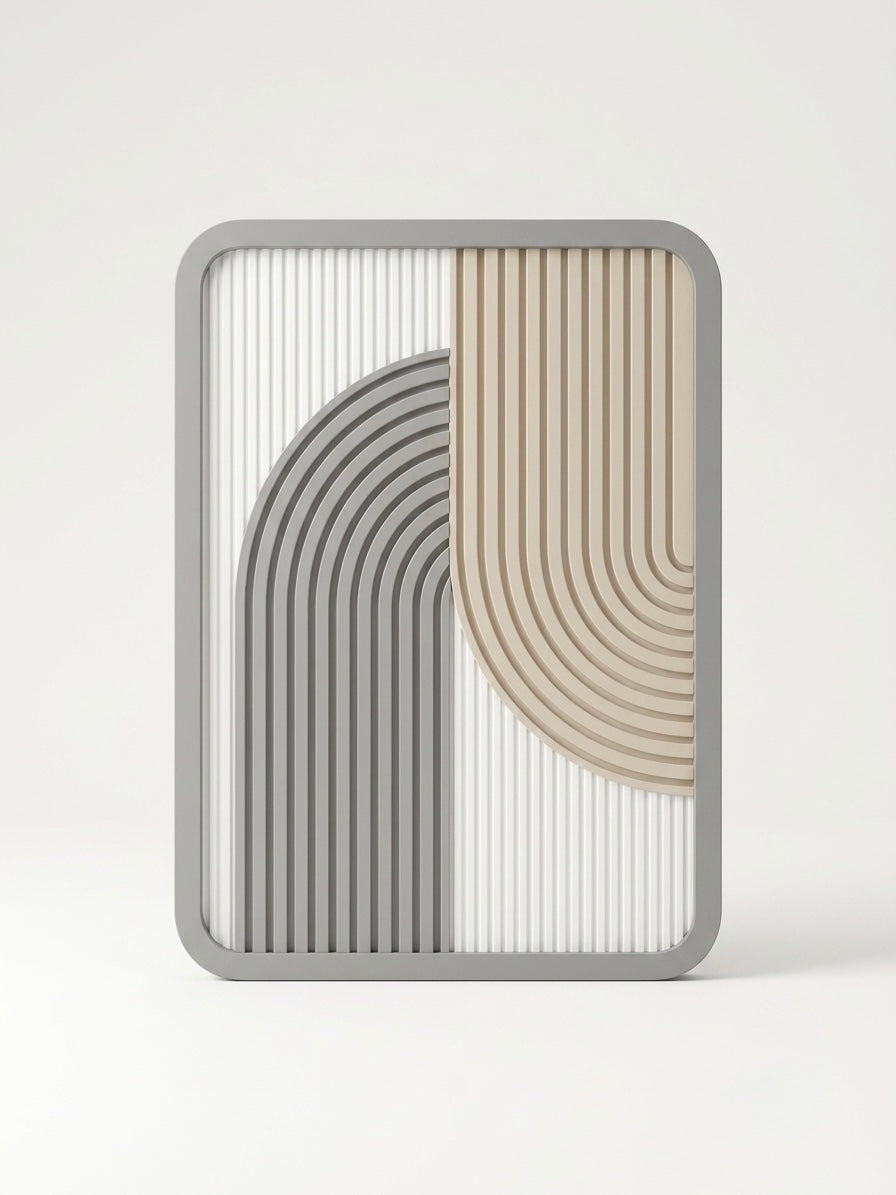 3D Ribbed Arch Wall Art | Textured Modern Boho Wall Decor (30x40cm)