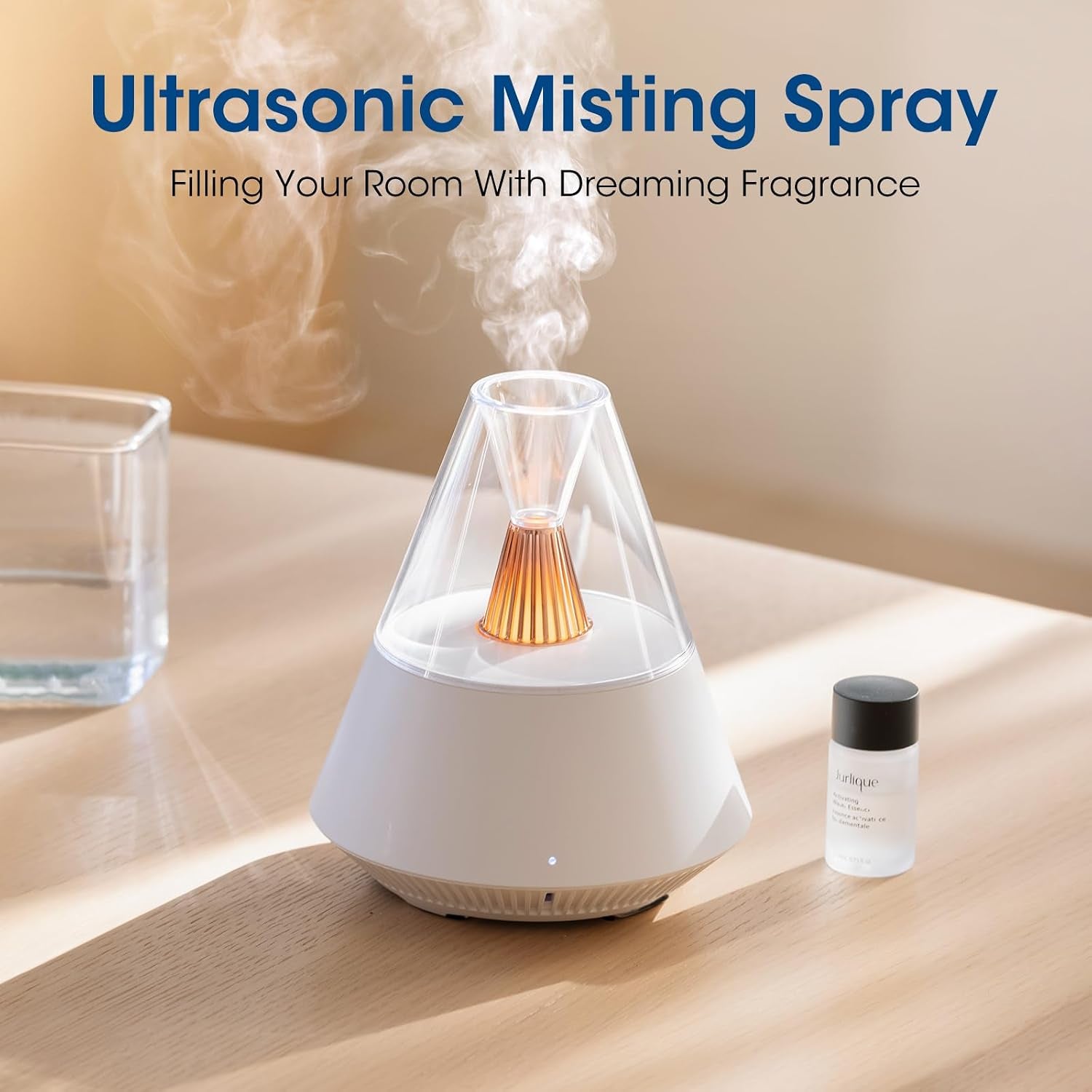 Ultrasonic Essential Oil Diffuser | 150ml Modern Aromatherapy Humidifier with Candle Light & Remote