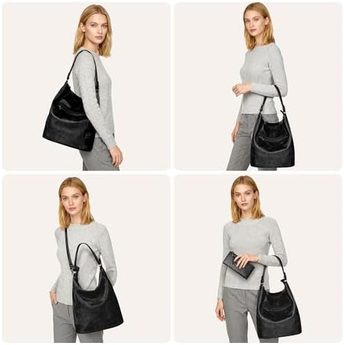 TANTOMI 2-Piece Genuine Leather Crossbody Handbag & Wallet Set
