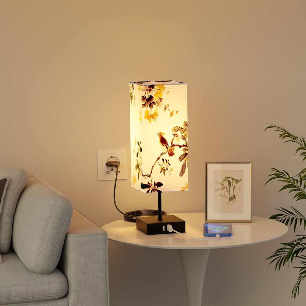 Modern Touch Bedside Lamps with USB Ports (Set of 2)