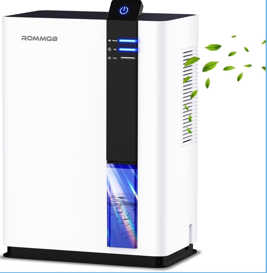 ROMMQB 3L Smart Dehumidifier with Auto Shut-Off & LED Night Light