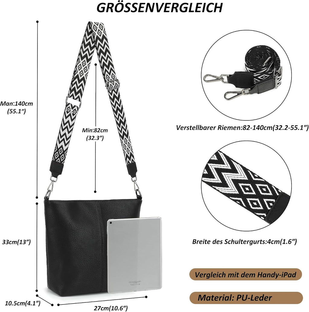 TANTOMI Chic Vegan Leather Crossbody & Shoulder Bag
