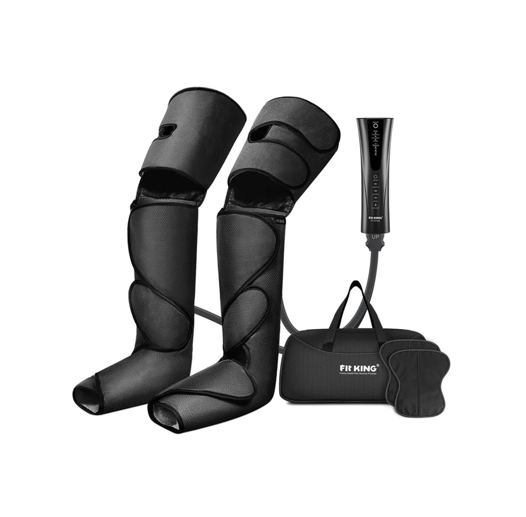 Premium Air Compression Leg Massager with Heat – Foot, Calf & Thigh Recovery System Fit King