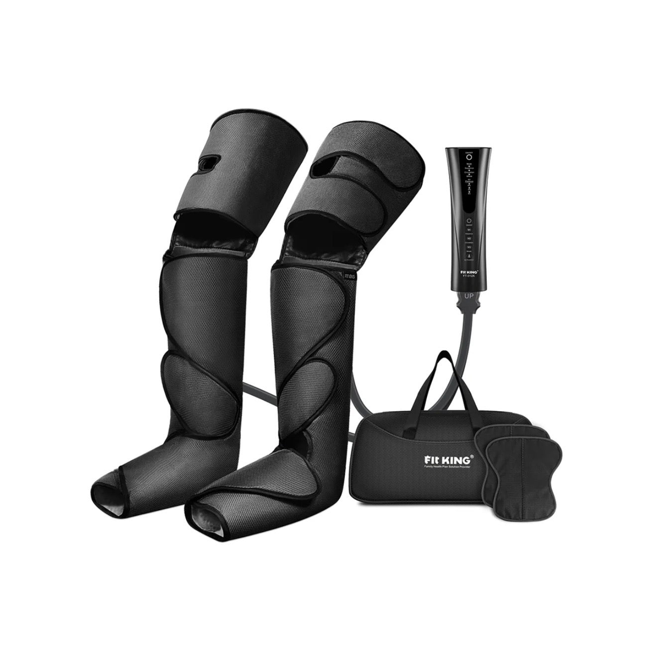 Premium Air Compression Leg Massager with Heat – Foot, Calf & Thigh Recovery System Fit King