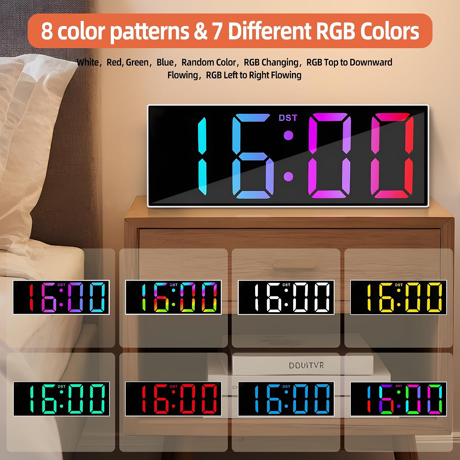 30.4 cm Large Digital Wall Clock with Remote Control