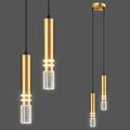 Modern Gold LED Pendant Light with Crystal Accent