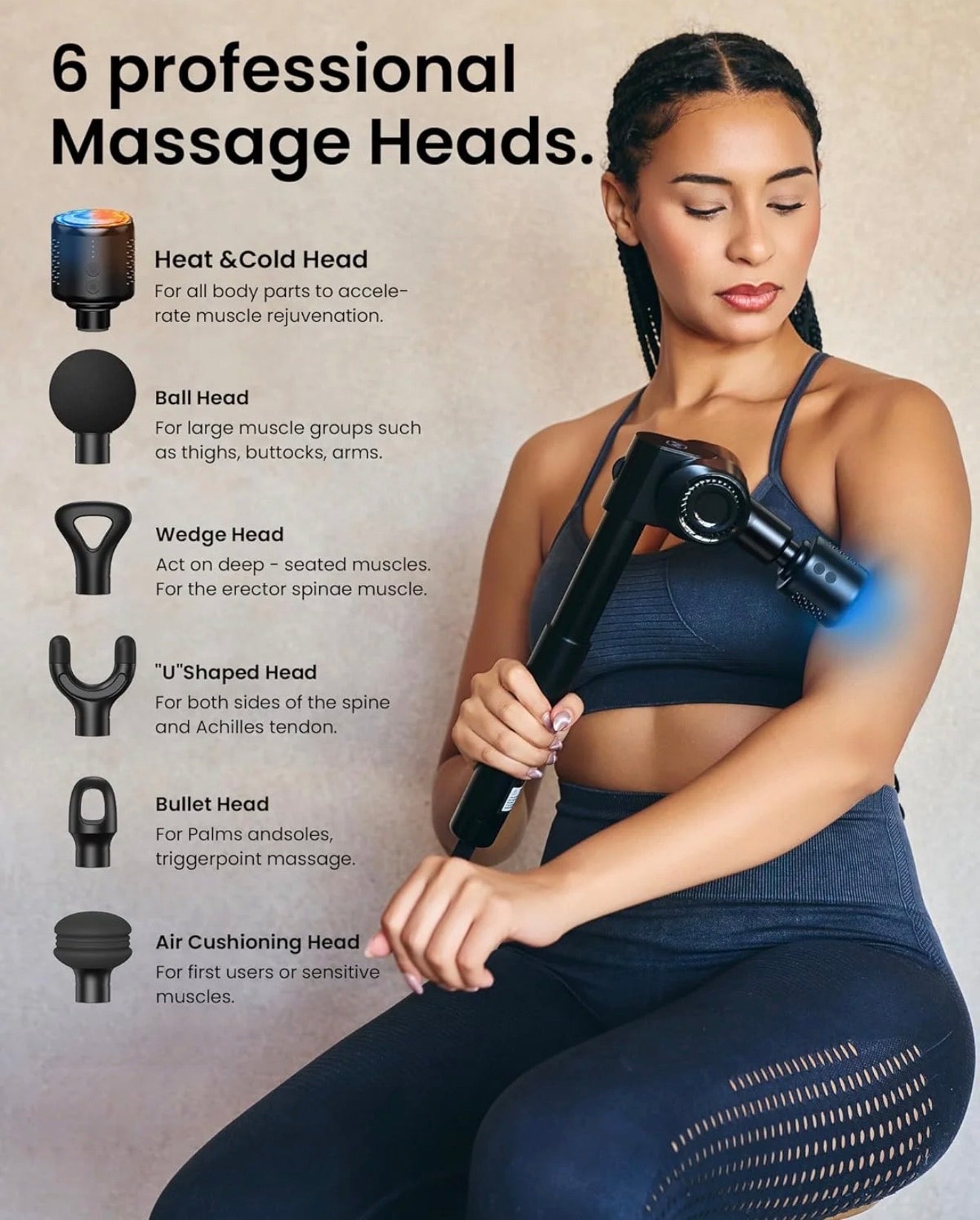 NAPRE 3-in-1 Hot & Cold Professional Massage Gun | Versatile Percussion Massager