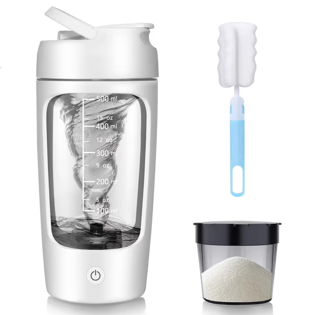 SOARFLY Electric Protein Shaker With Powder Compartment, 650 ml, USB Rechargeable, Mixer for Milk Shake, BPA-Free