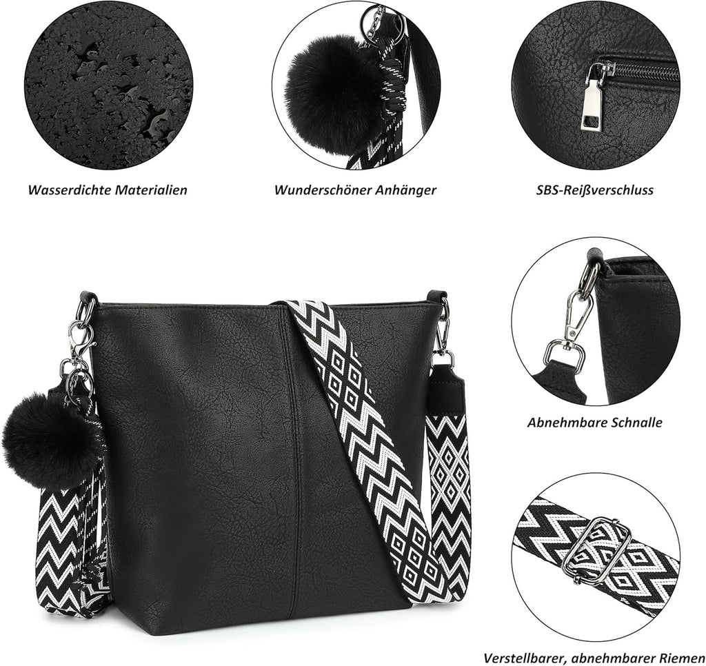 TANTOMI Chic Vegan Leather Crossbody & Shoulder Bag