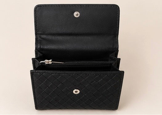 Woven Vegan Leather Wallet