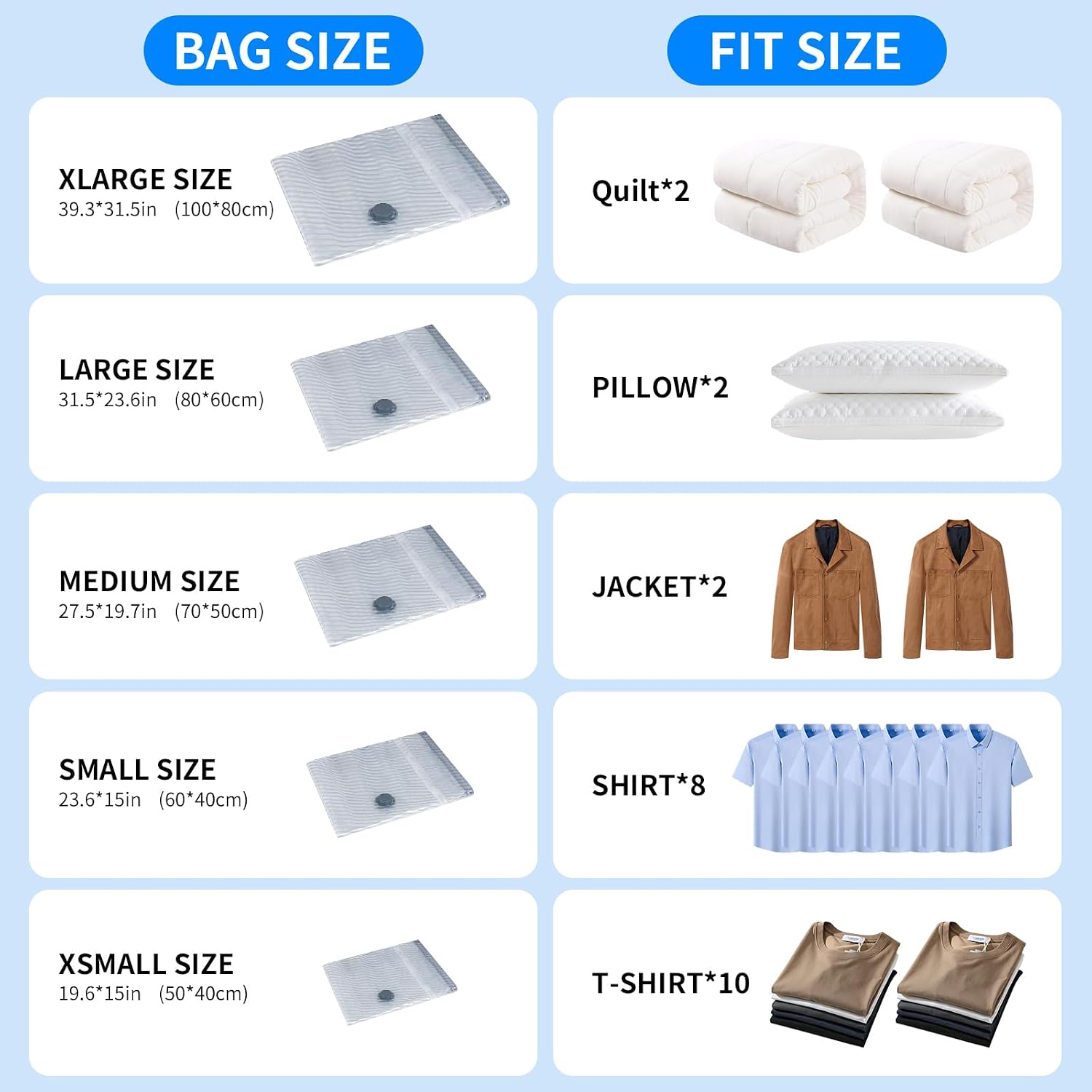 Travel Vacuum Storage Bags Set with Electric Pump (16-Pack)