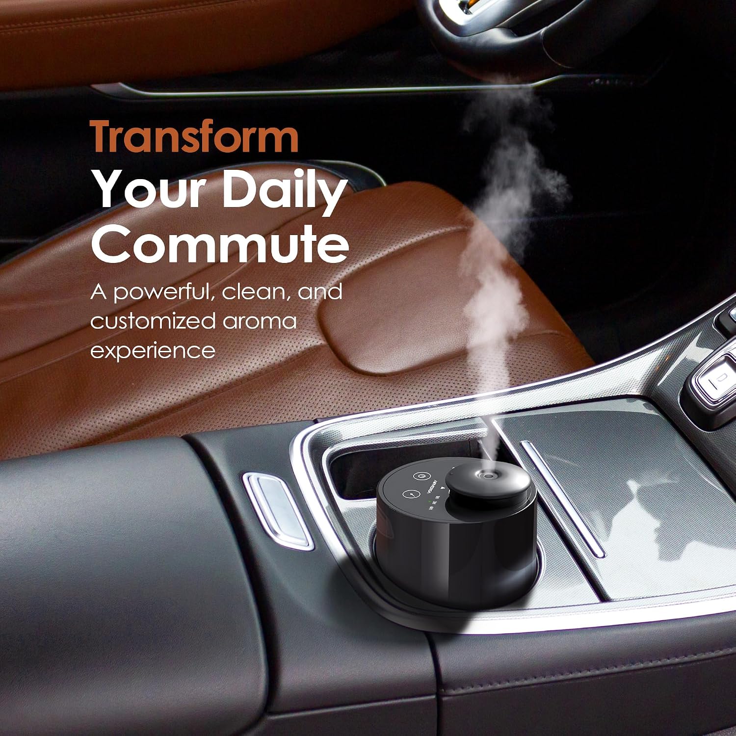 Waterless Essential Oil Diffuser | Cordless Nano-Mist Aromatherapy & Car Cup Holder Air Freshener