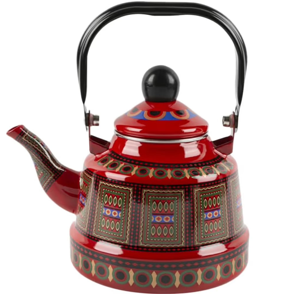 Garneck Vintage Red Enamel Teapot / Kettle 1.7 L