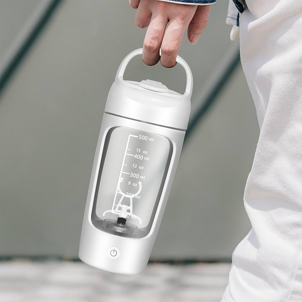 SOARFLY Electric Protein Shaker With Powder Compartment, 650 ml, USB Rechargeable, Mixer for Milk Shake, BPA-Free
