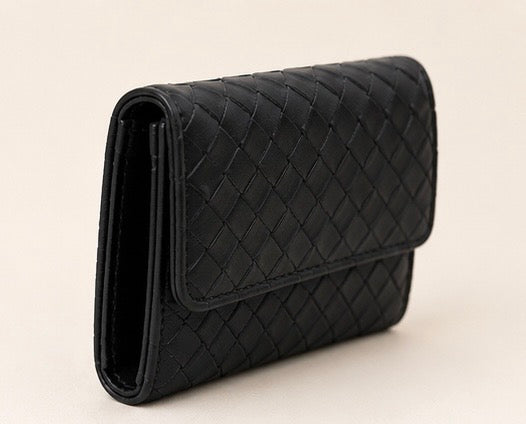 Woven Vegan Leather Wallet